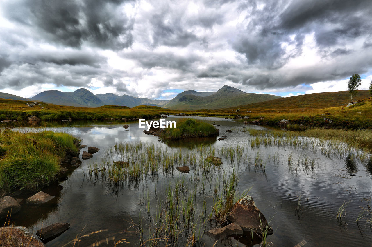 PANORAMIC VIEW OF LAKE AGAINST SKY