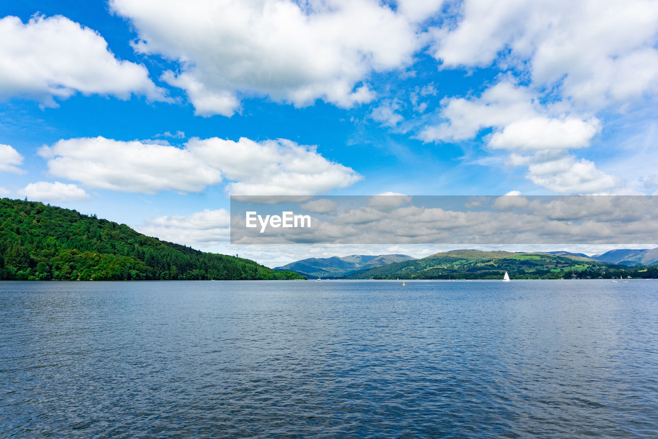 SCENIC VIEW OF SEA AND MOUNTAINS AGAINST SKY