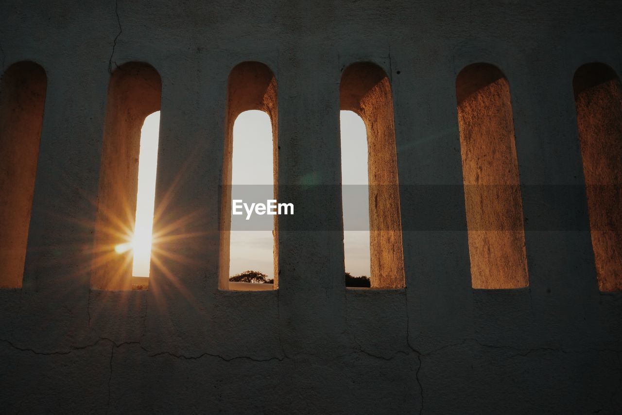 Close-up of sunlight passing through window