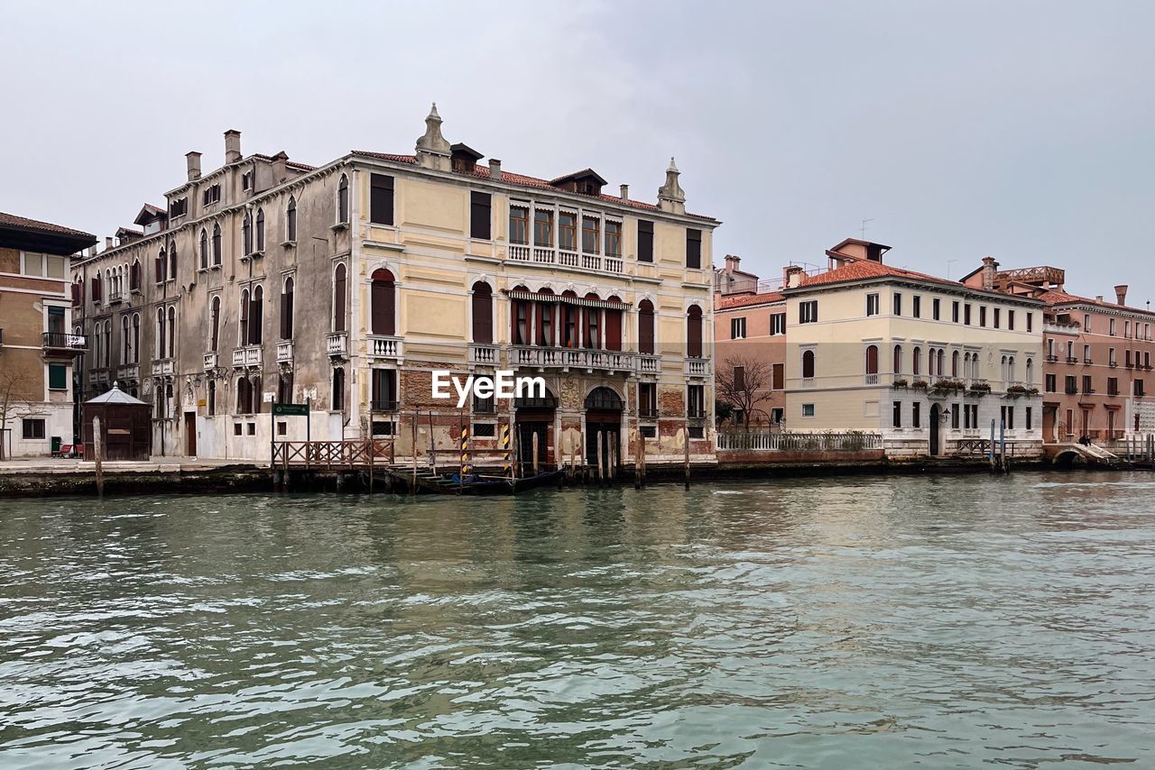 Canals and architecture of venice. buildings in city