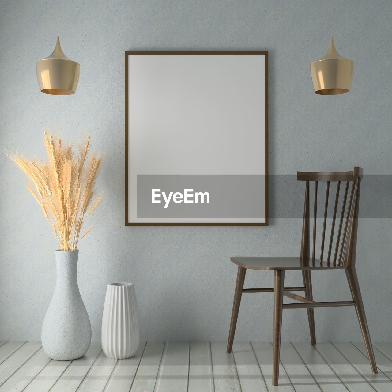 TABLE AND CHAIRS AGAINST WHITE WALL