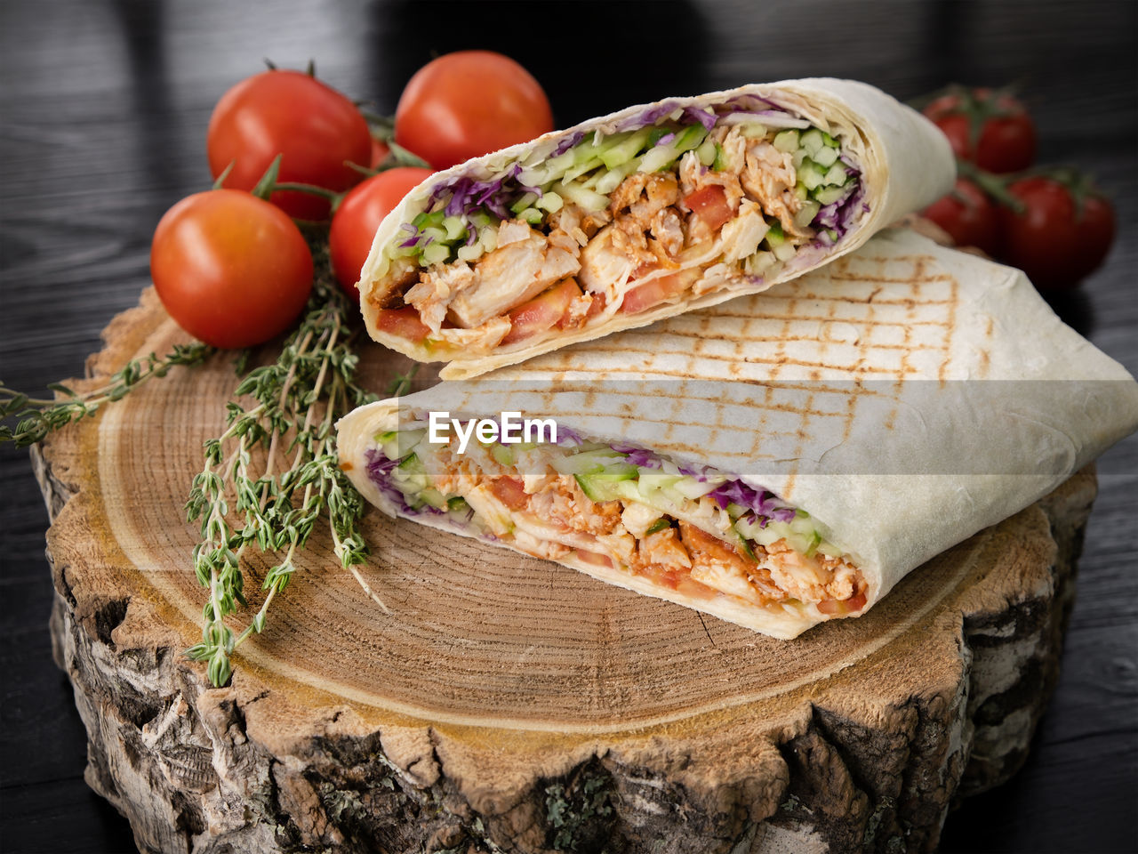 Close-up of food on cutting board