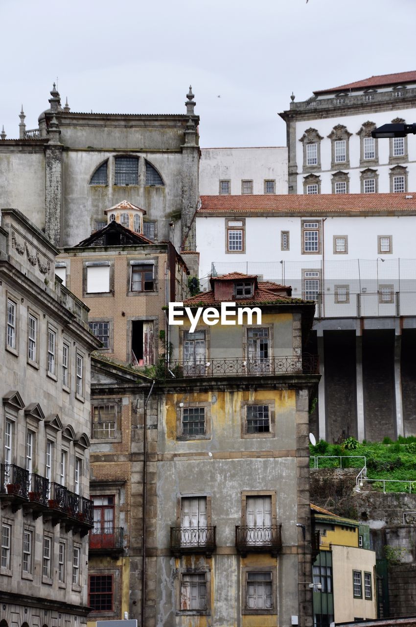 Low angle view of residential buildings against sky