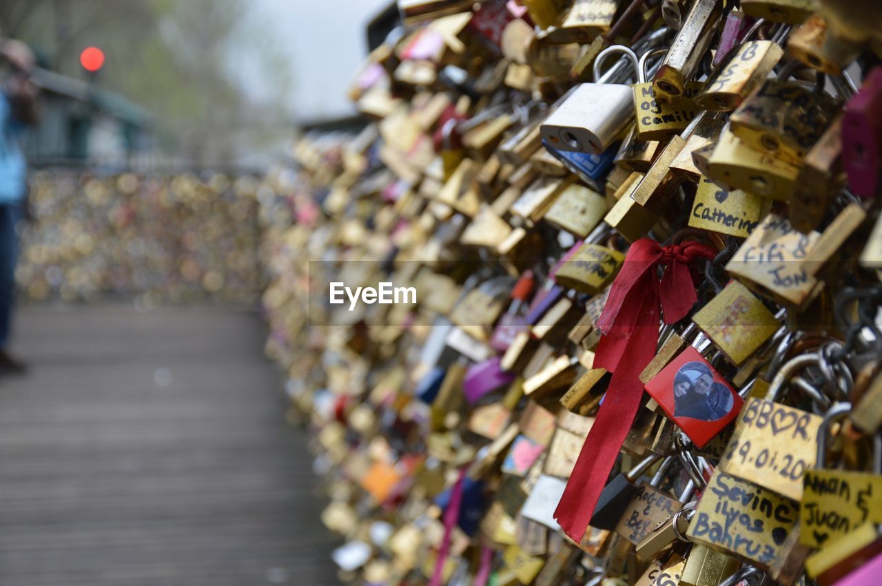 Love locks on pont des art