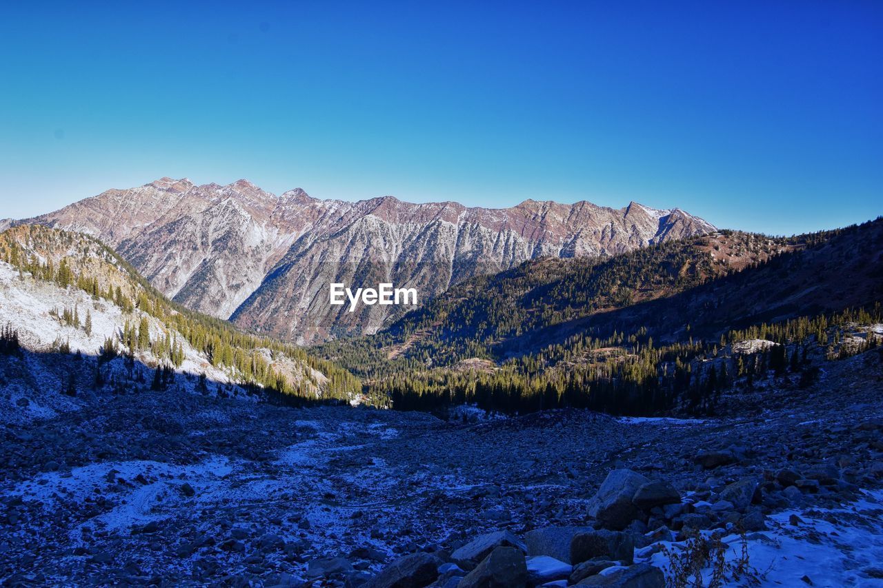 White pine lake trail salt lake valley in little cottonwood canyon, wasatch rocky mountain utah