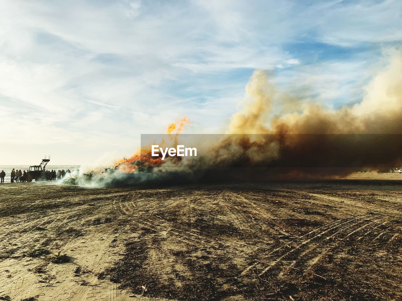 View of geyser against sky