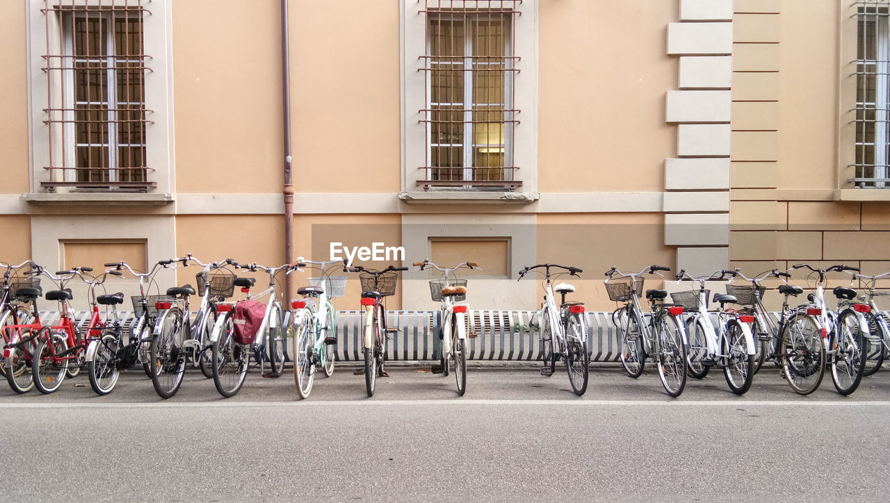 Bicycles parked in front of building