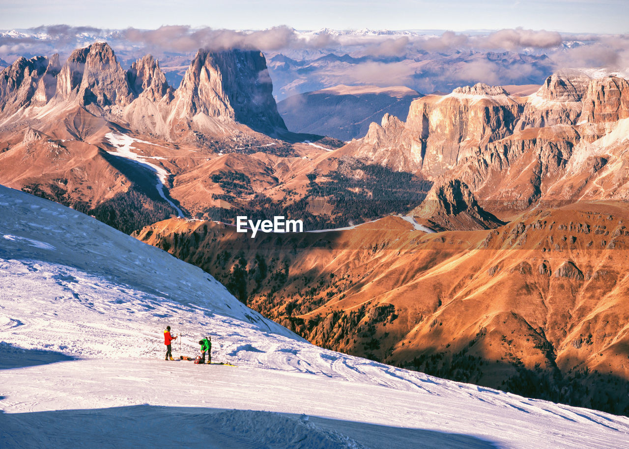 Scenic view of mountains during winter