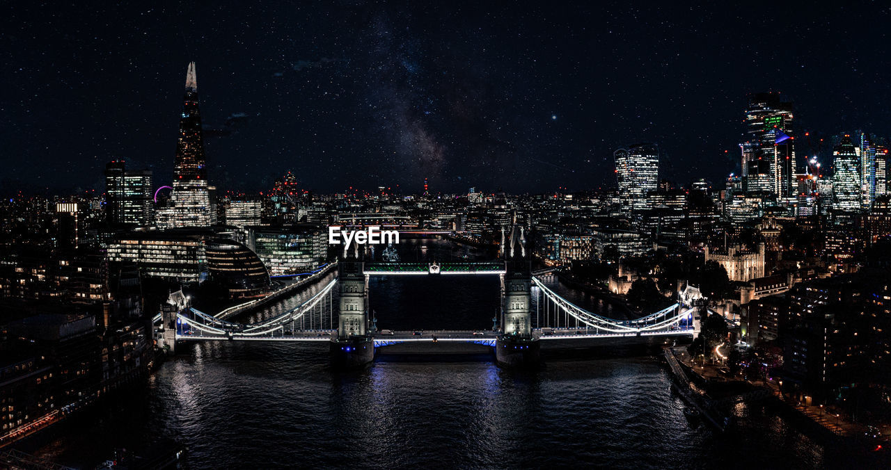 Beautiful view of the tower bridge over river thames at night.