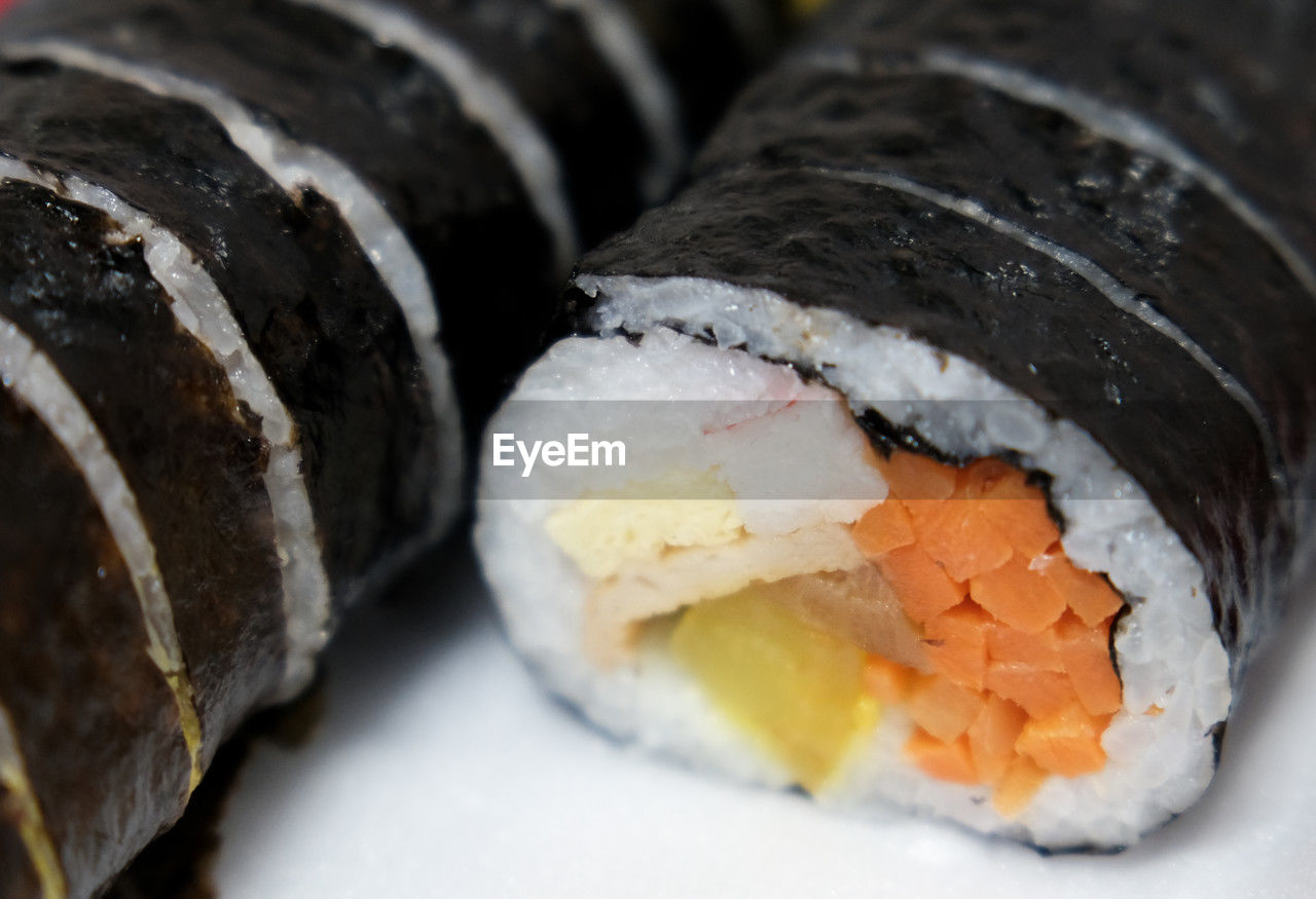 close-up of sushi on plate