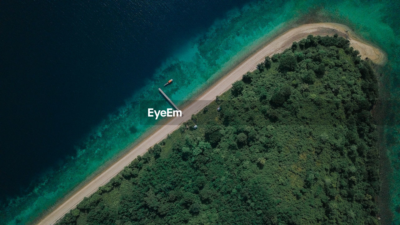 Aerial view on the beach, bima, indonesia