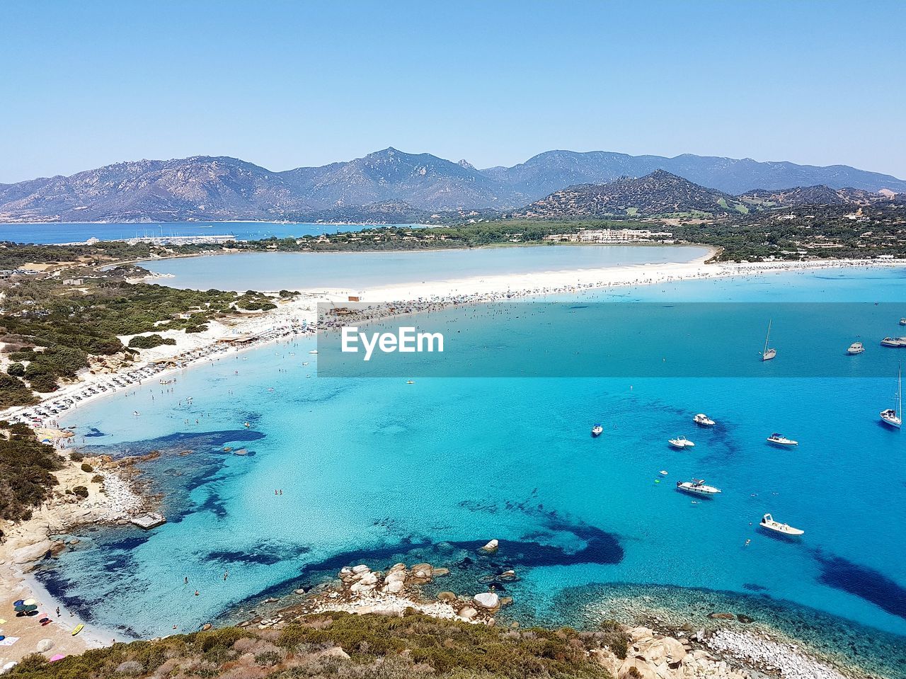 High angle view of beach