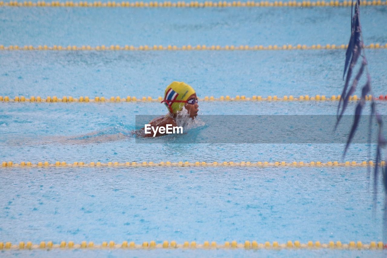 Woman in swimming pool