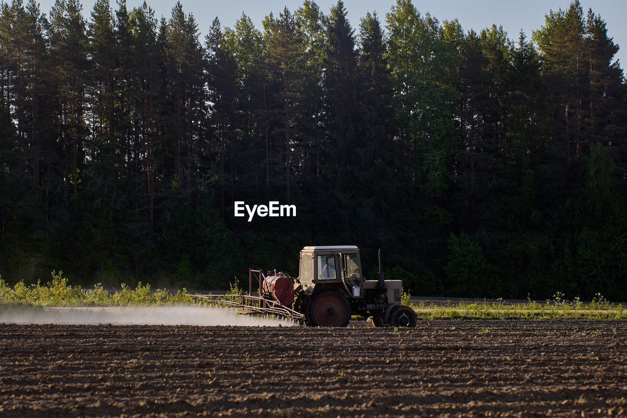 tractor on field