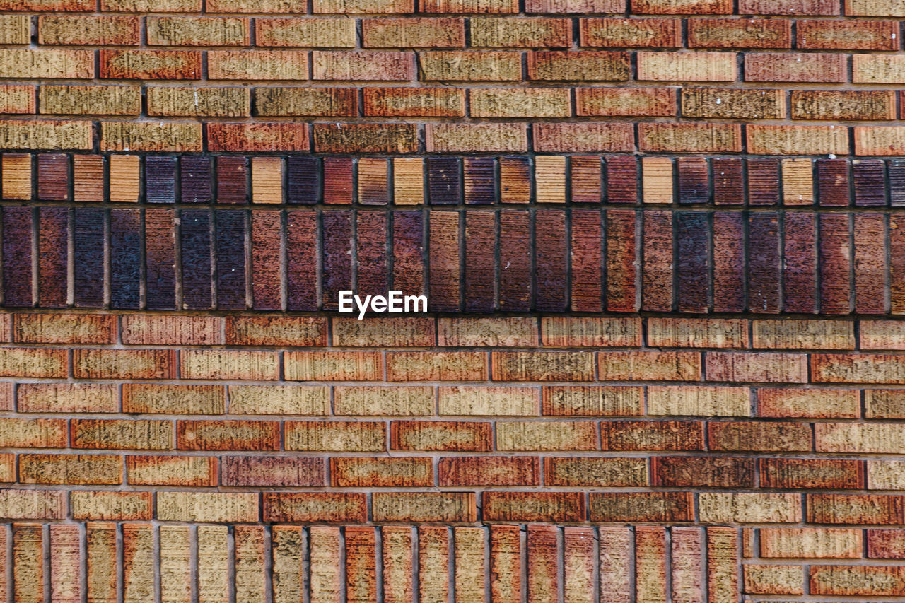 FULL FRAME SHOT OF BRICK WALL WITH TEXT