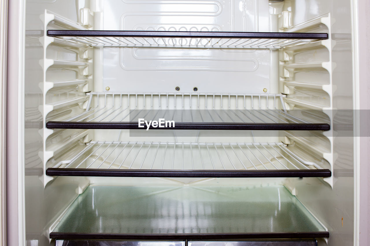 Close-up of empty refrigerator