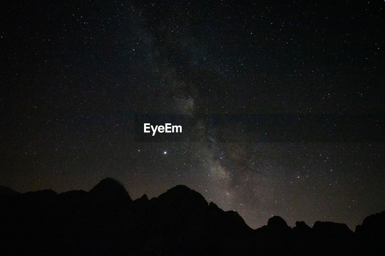 Milky way and silhouette of the hills