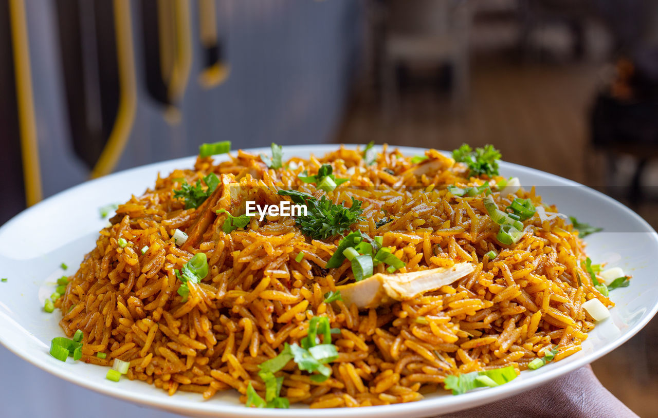 Nice food photo of  a full plate of pilau