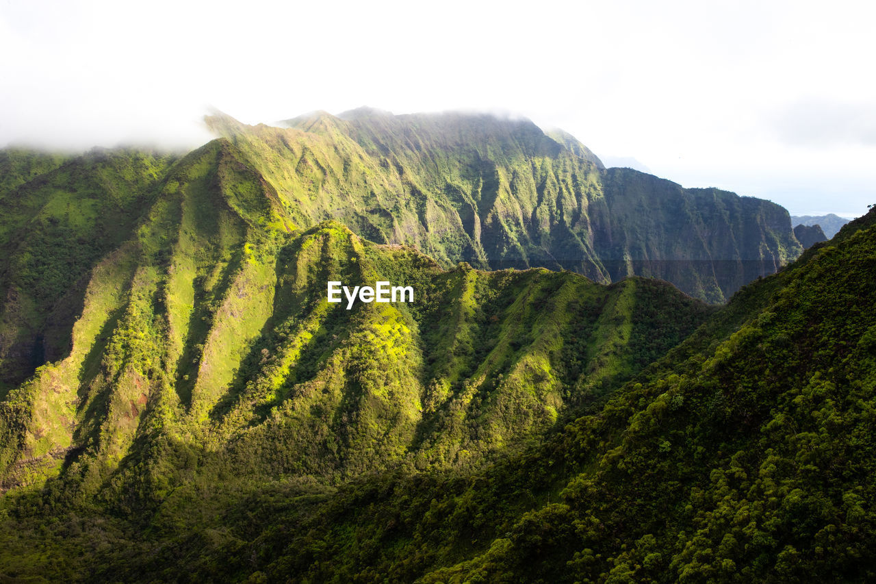 panoramic view of mountains against sky