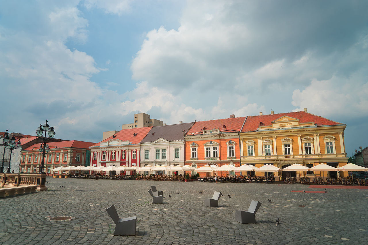 View of building against cloudy sky