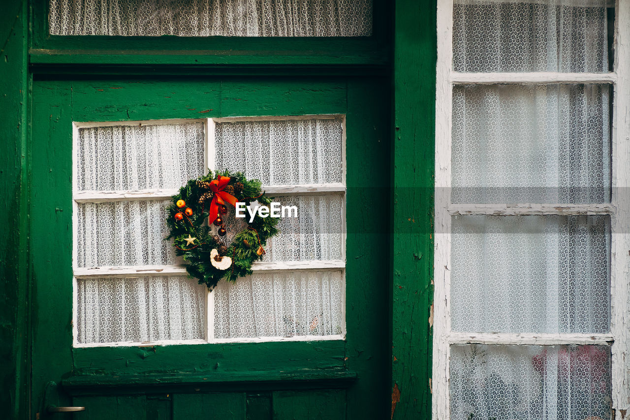 Christmas wreath on door