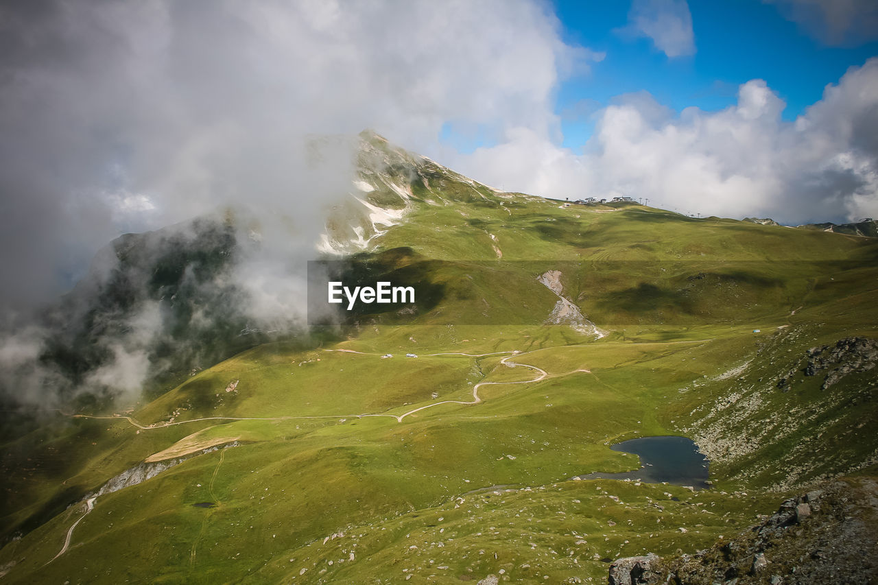 Scenic view of mountains against sky