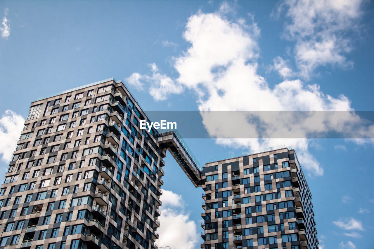 Low angle view of modern building against sky