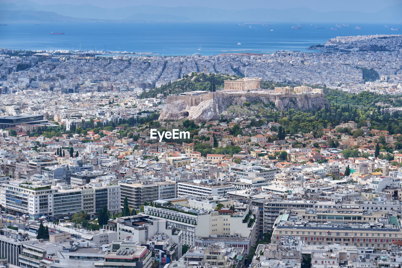 Athens city around acropolis hill