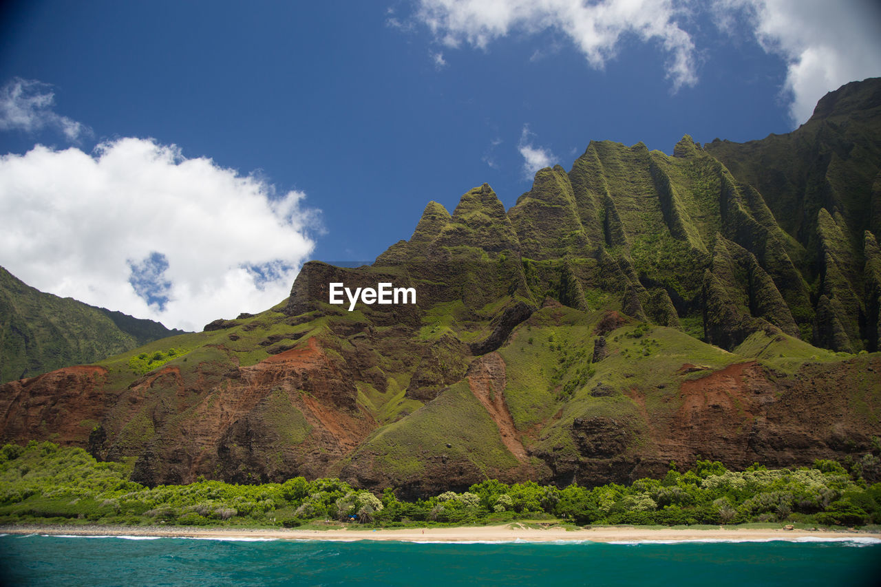 Scenic view of beach against sky