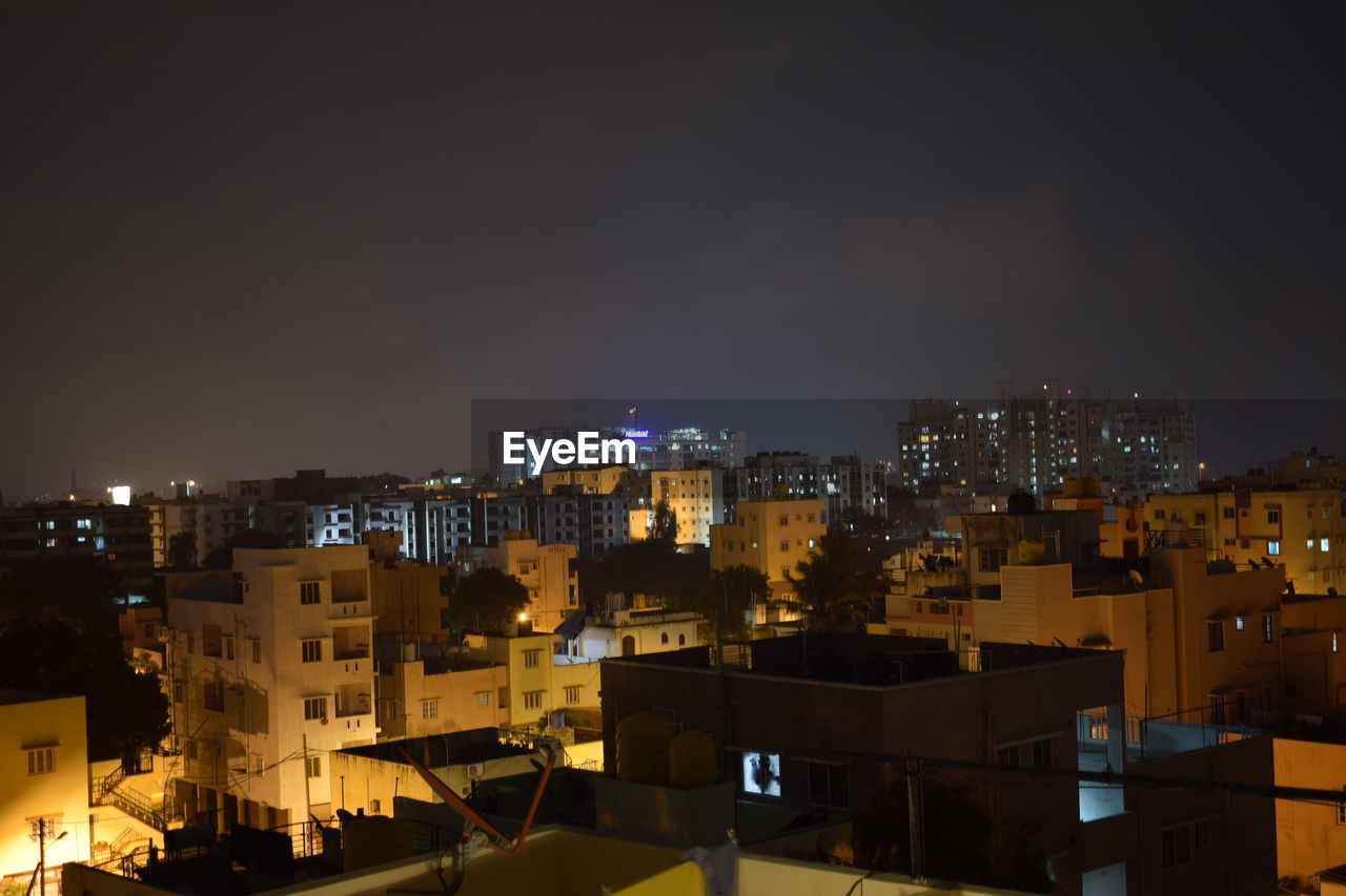 CITYSCAPE AGAINST SKY AT NIGHT