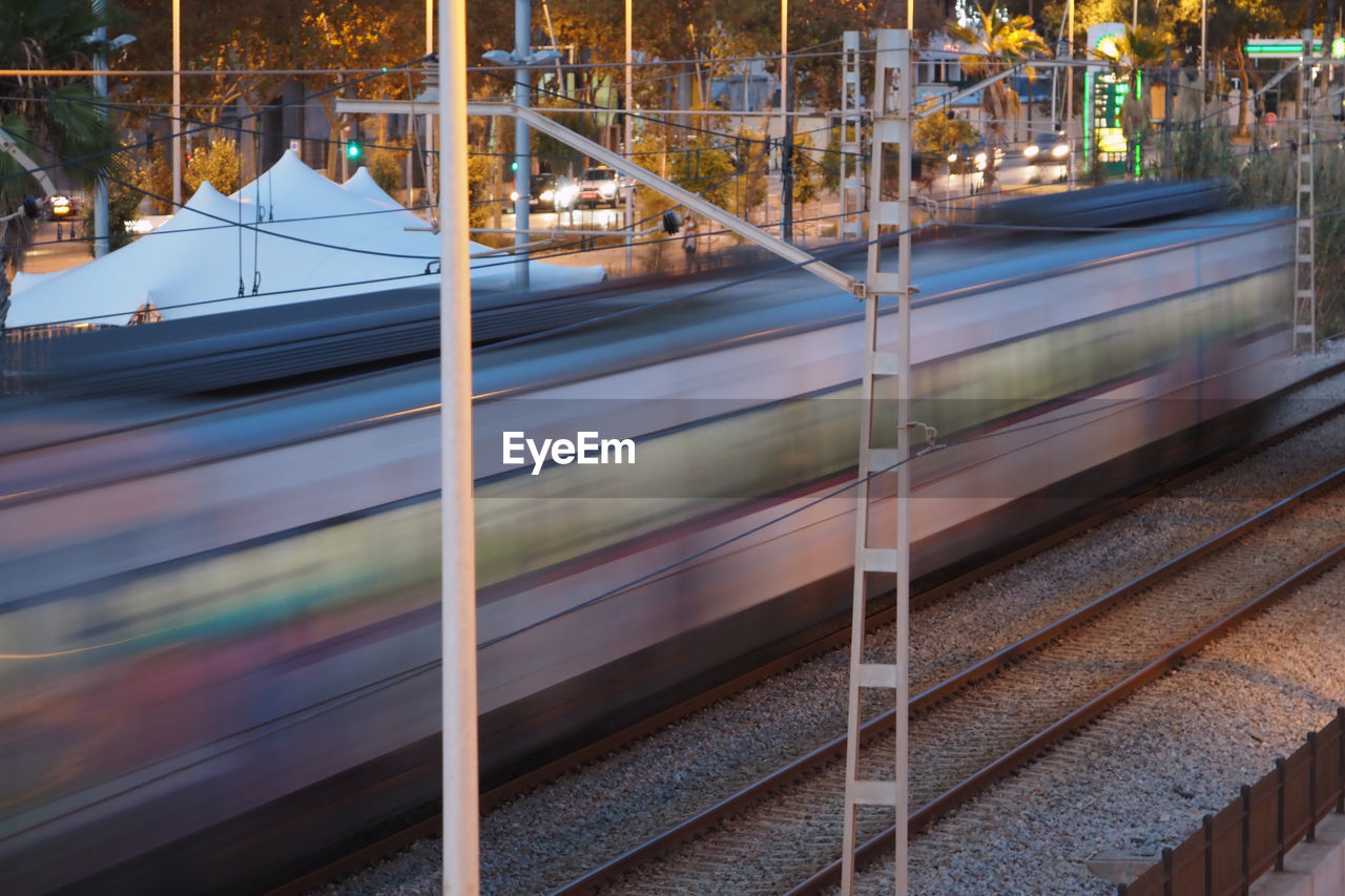 Train at railroad station platform