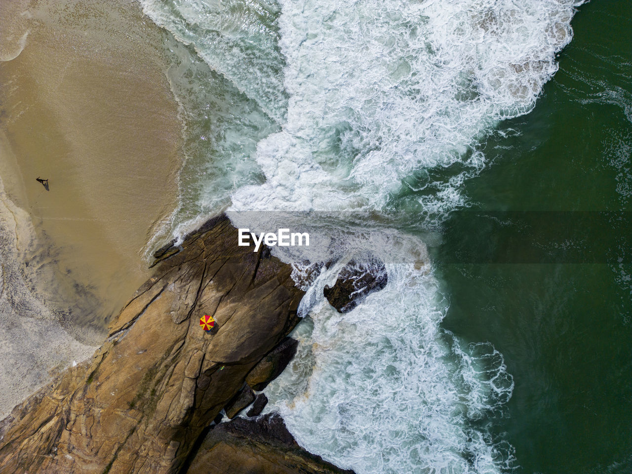 high angle view of sea waves