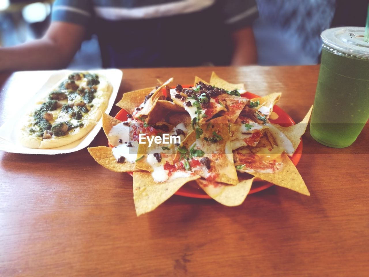 Close-up of served food on table