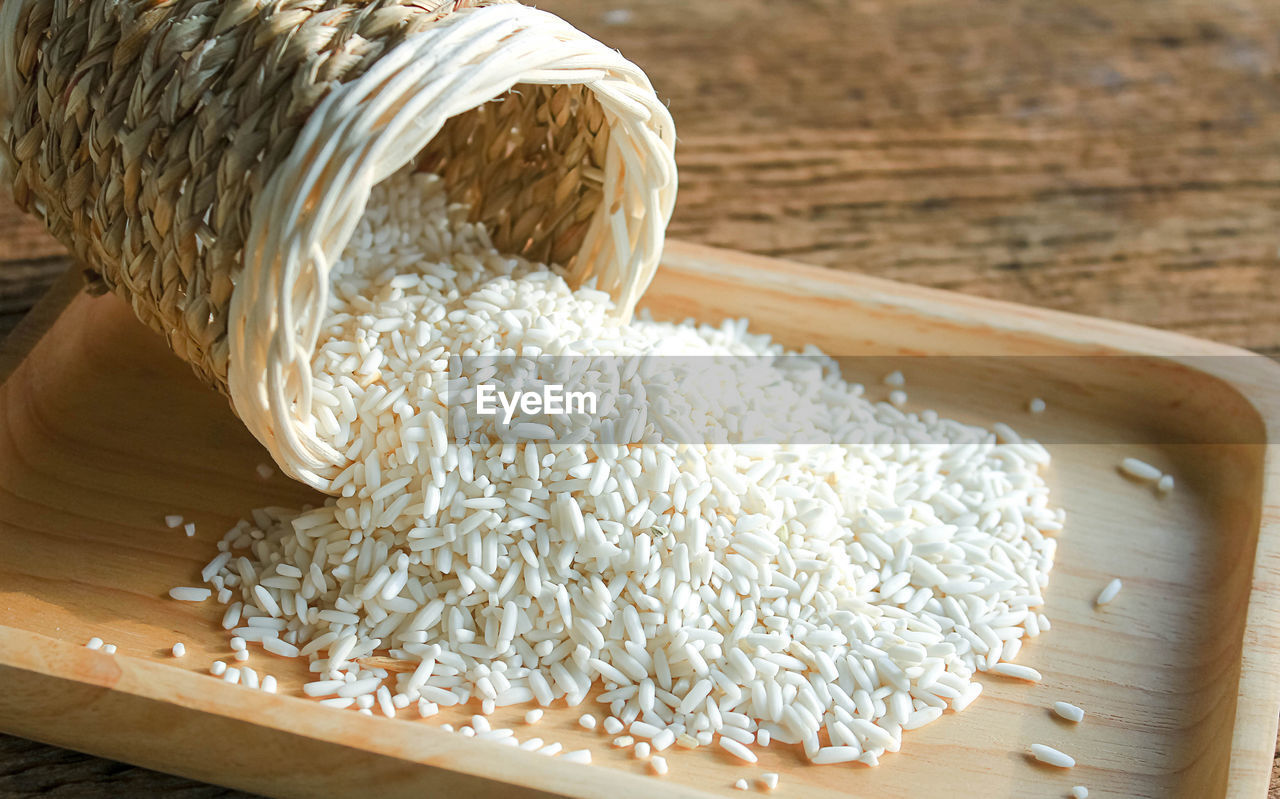 HIGH ANGLE VIEW OF BREAD ON TABLE