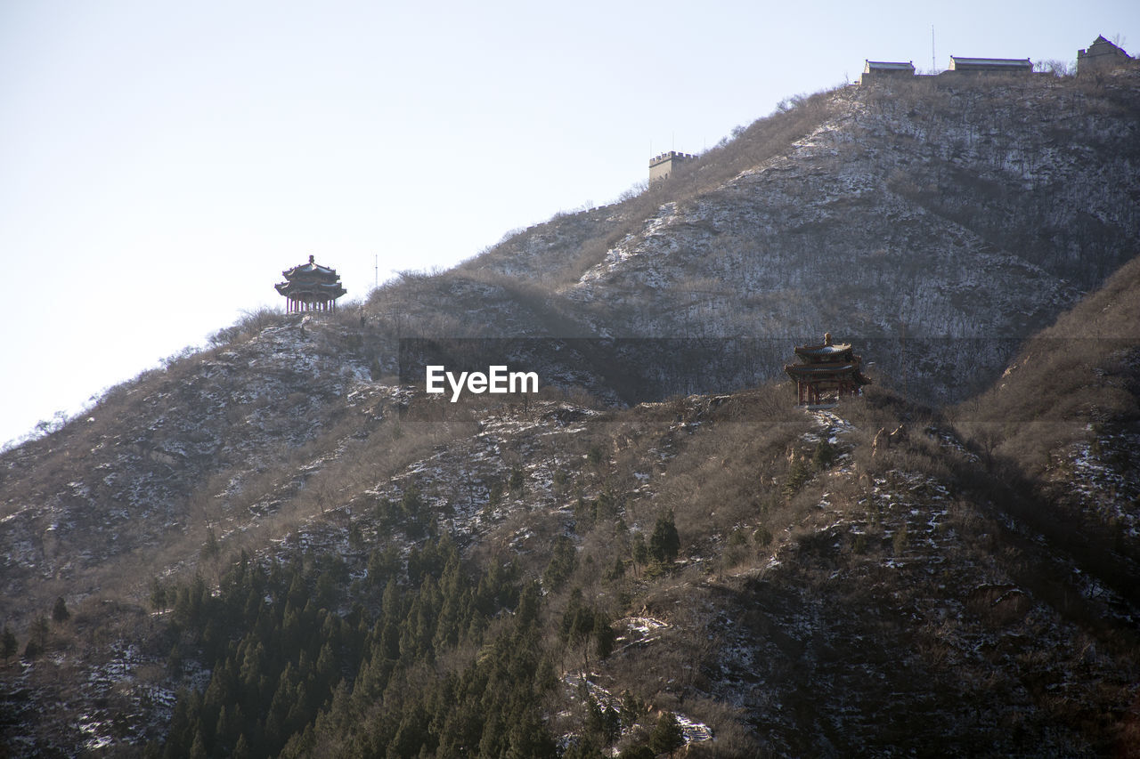 Scenic view of mountains against clear sky