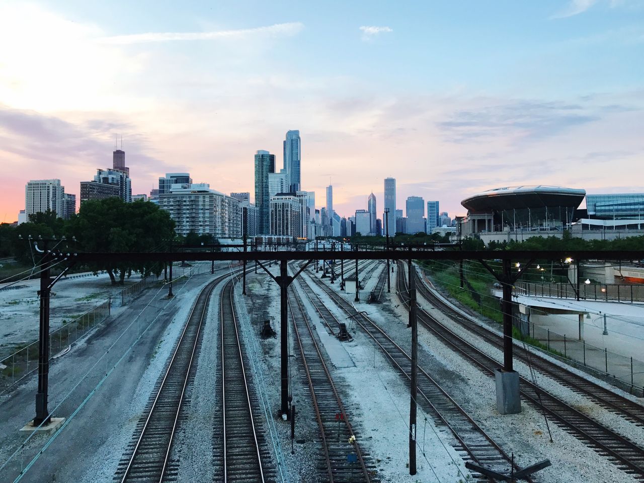 VIEW OF RAILWAY TRACKS IN CITY