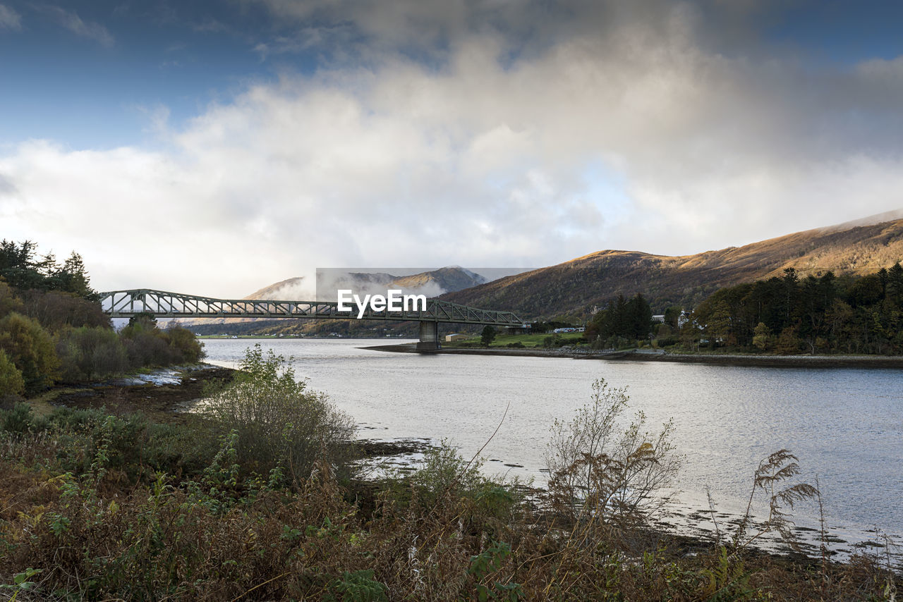 SCENIC VIEW OF RIVER BY MOUNTAIN AGAINST SKY