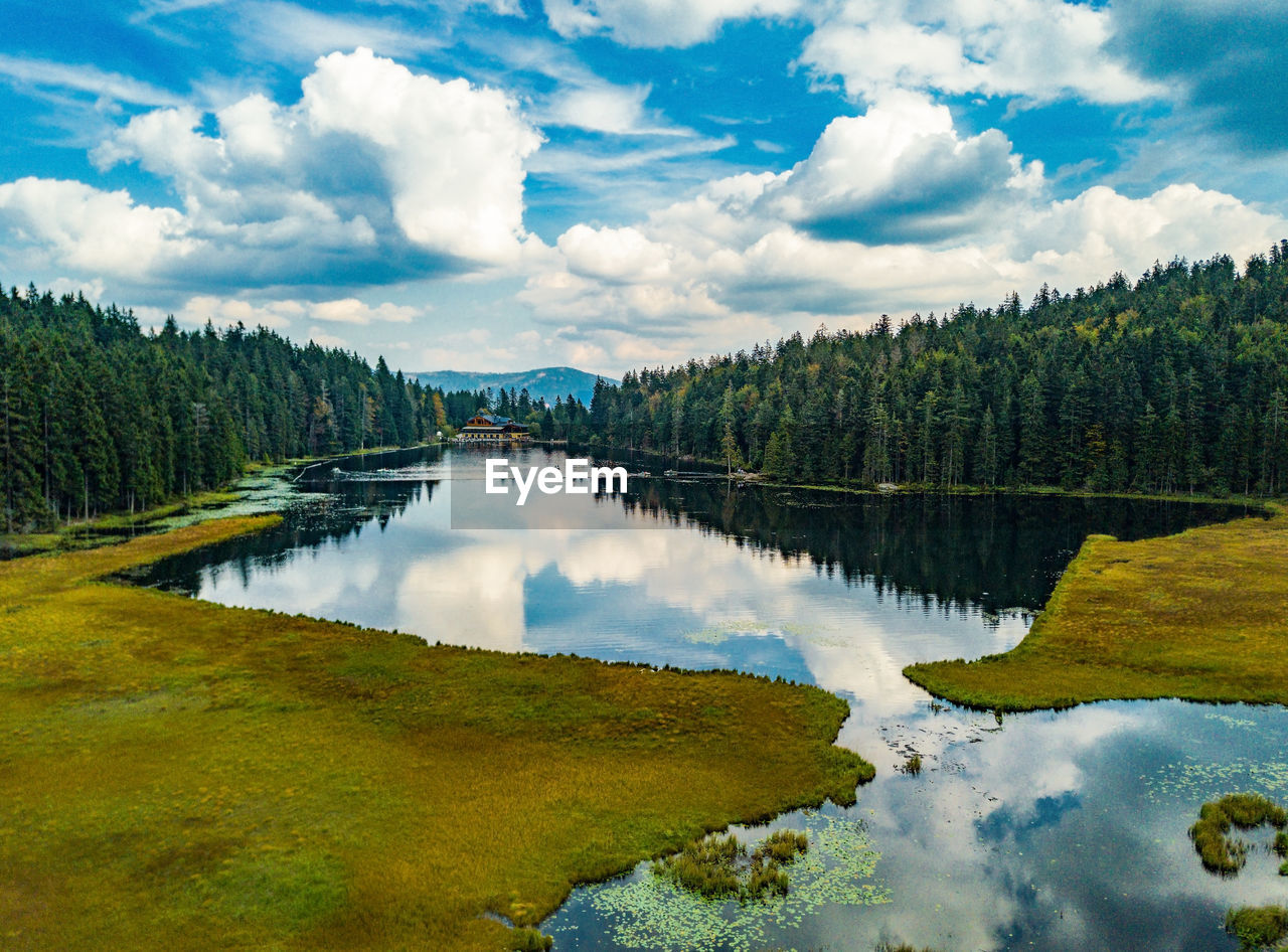 Panoramic view of lake against sky