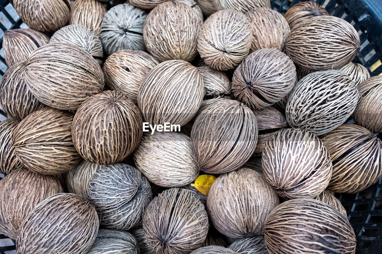 Full frame shot of onions for sale at market stall