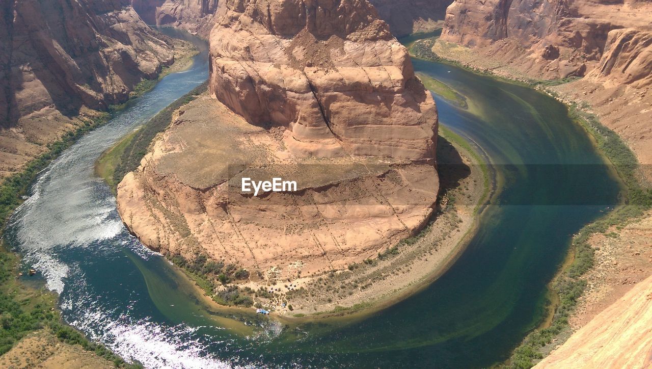 High angle view of horseshoe bend