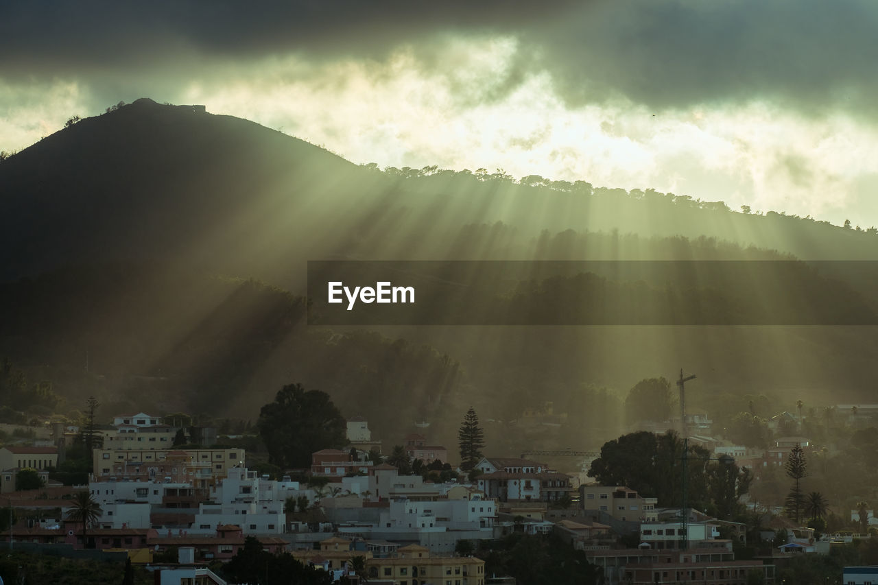 Panoramic view of mountains against sky