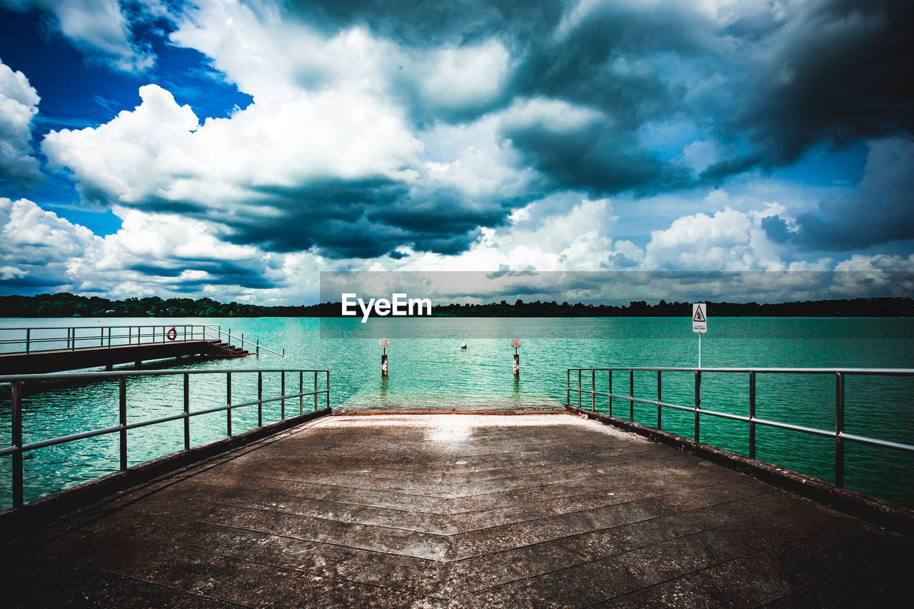 PIER BY SEA AGAINST SKY