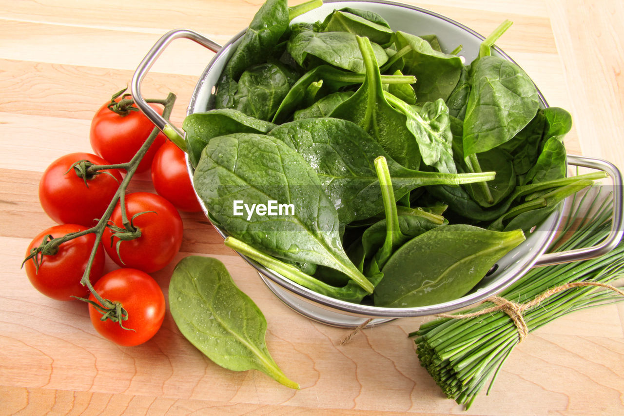 high angle view of vegetables