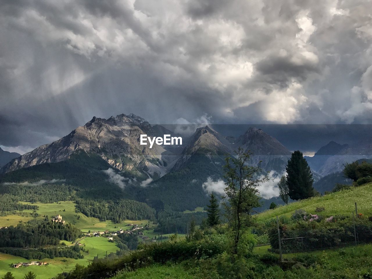 Scenic view of mountains against sky