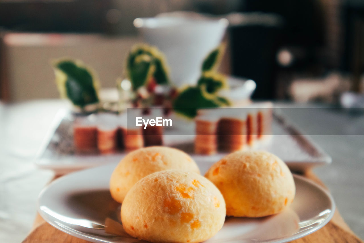 close-up of dessert in plate on table