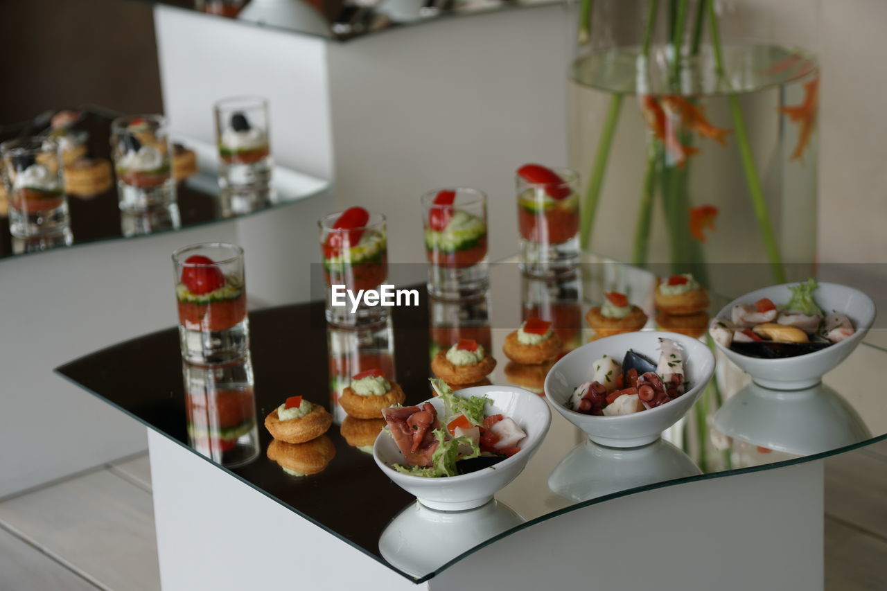 Foods served on table