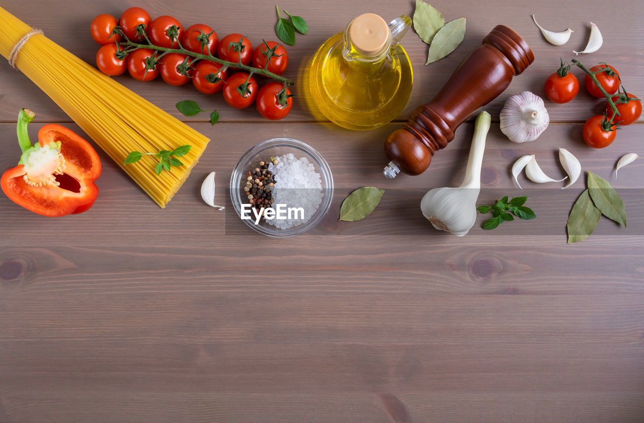 Ingredients for making italian pasta. healthy and wholesome food concept. selective focus. 