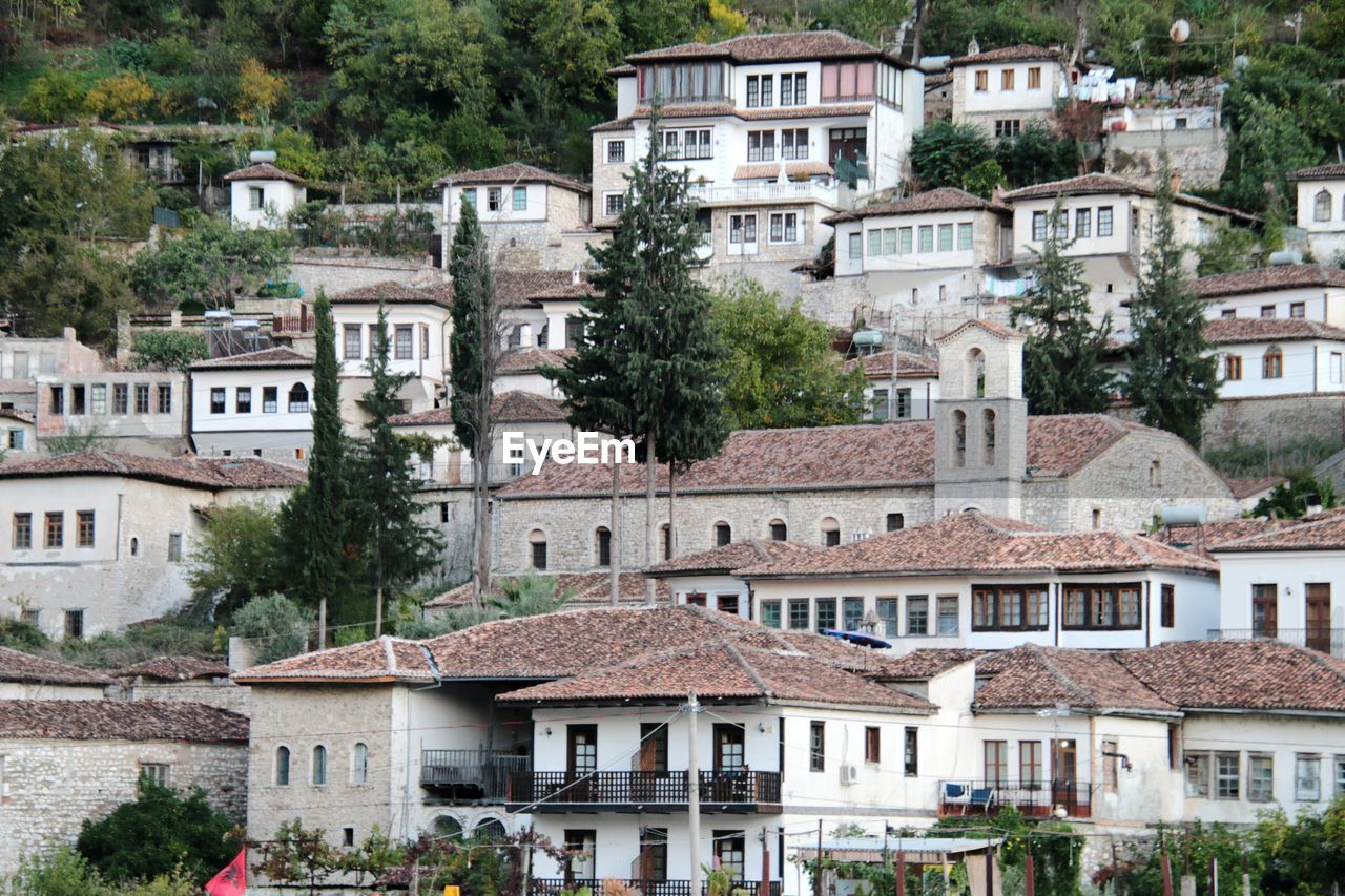 Buildings in town in albania
