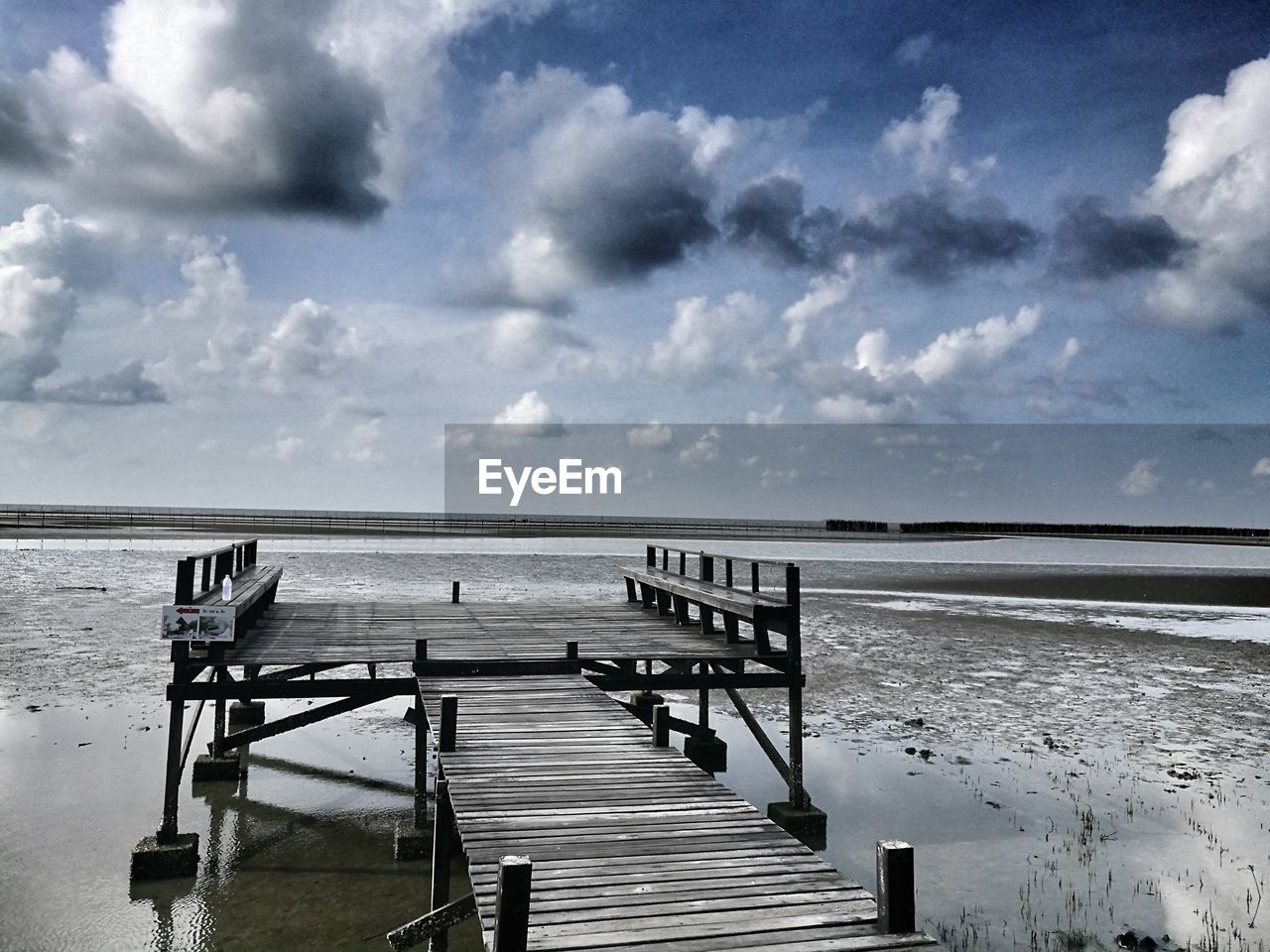 Scenic view of calm sea against clear sky