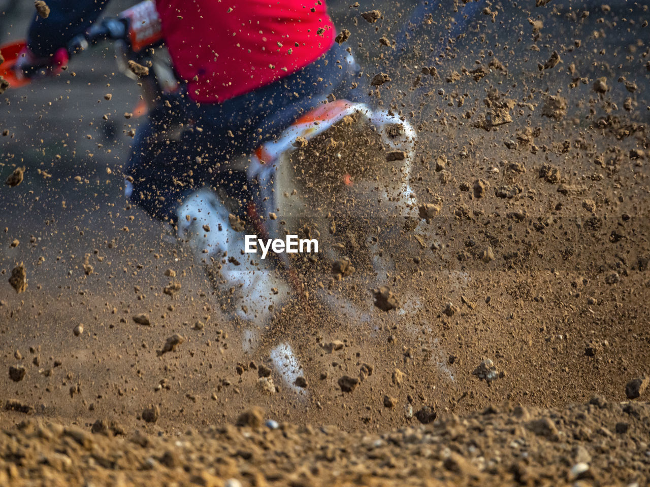 Motocross scene on a trail